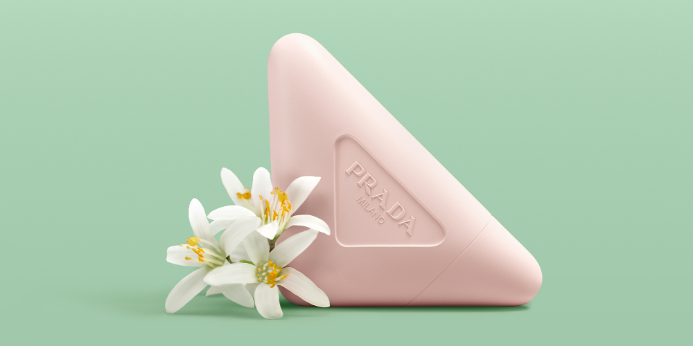 Prada Paradoxe Hand Cream Pack with Fragrance on a Green Background